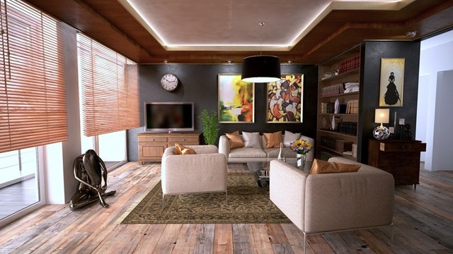 Ahşap Jaluzi & Sanatsal Loft Salon Tasarımı